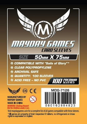 Mayday STANDARD SAILS OF GLORY SLEEVES 50mm X 75mm 100CT | Eastridge Sports Cards & Games