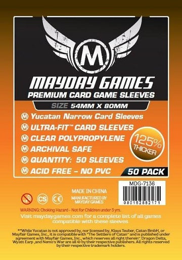 Mayday PREMIUM YUCATAN SLEEVES 54mm X 80mm 50CT | Eastridge Sports Cards & Games