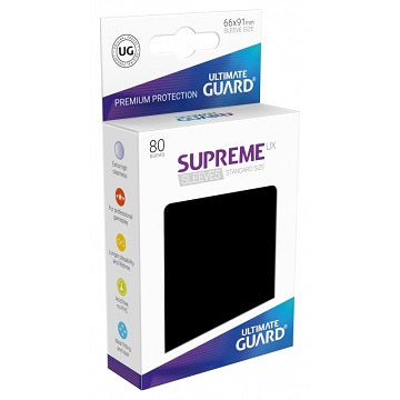 Ultimate Guard Standard SLEEVES SUPREME UX- BLACK 80CT | Eastridge Sports Cards & Games