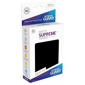 Ultimate Guard Supreme UX Sleeves Standard Size Matte-Black 80ct | Eastridge Sports Cards & Games