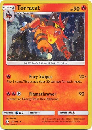 Torracat (25/149) (Cosmos Holo) [Sun & Moon: Base Set] | Eastridge Sports Cards & Games