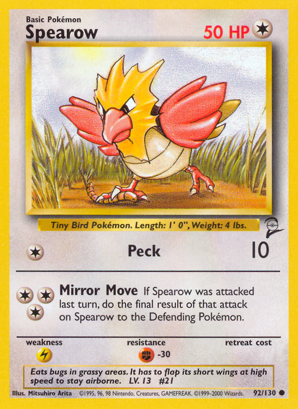 Spearow (92/130) [Base Set 2] | Eastridge Sports Cards & Games