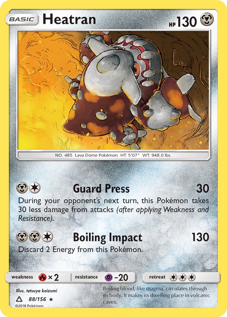 Heatran (88/156) (Prerelease Kit Exclusive) (Theme Deck Exclusive) [Sun & Moon: Ultra Prism] | Eastridge Sports Cards & Games