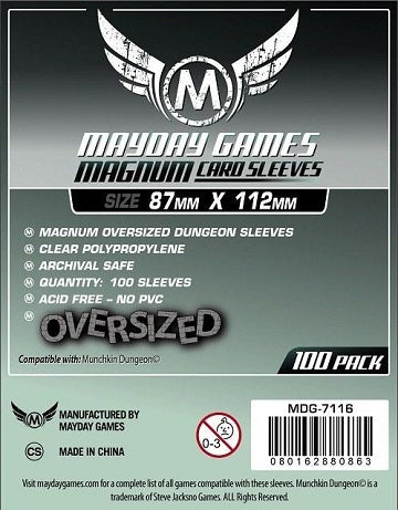 Mayday MAGNUM OVERSIZED DUNGEON SLEEVES 87mm X 112mm 100ct | Eastridge Sports Cards & Games