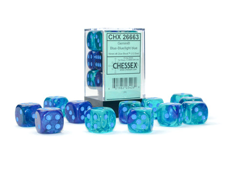 CHESSEX GEMINI 12-DIE CUBE Blue-Blue/Light Blue (CHX26663) | Eastridge Sports Cards & Games