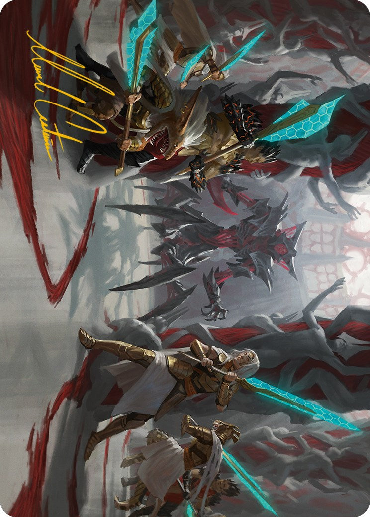 Goldwardens' Gambit Art Card (Gold-Stamped Signature) [Phyrexia: All Will Be One Art Series] | Eastridge Sports Cards & Games