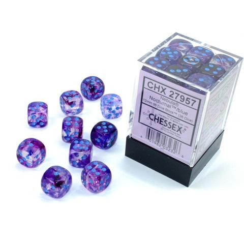 CHESSEX BOREALIS 36D6 Nocturnal / Blue 12MM (CHX27957) | Eastridge Sports Cards & Games