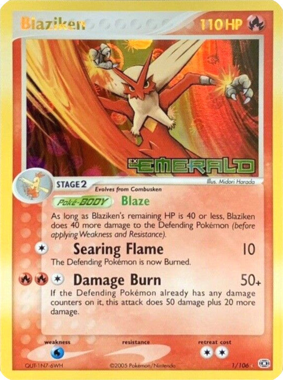 Blaziken (1/106) (Stamped) [EX: Emerald] | Eastridge Sports Cards & Games