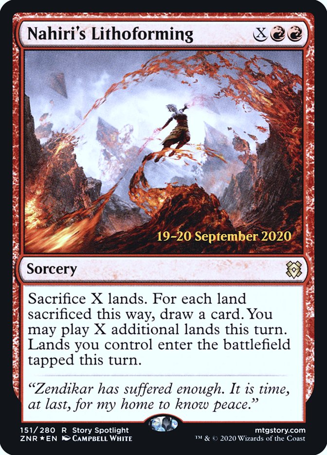 Nahiri's Lithoforming  [Zendikar Rising Prerelease Promos] | Eastridge Sports Cards & Games