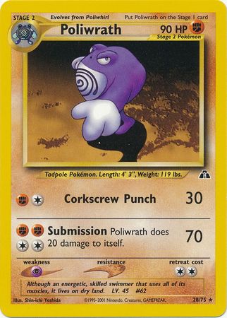 Poliwrath (28/75) [Neo Discovery Unlimited] | Eastridge Sports Cards & Games