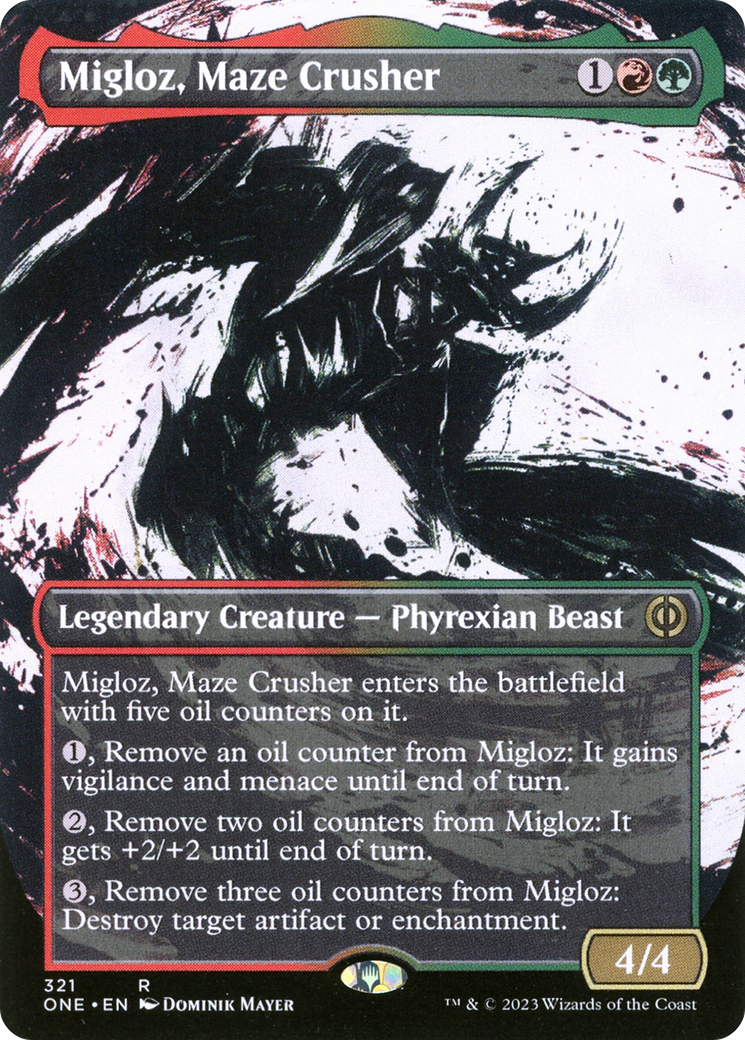 Migloz, Maze Crusher (Borderless Ichor) [Phyrexia: All Will Be One] | Eastridge Sports Cards & Games