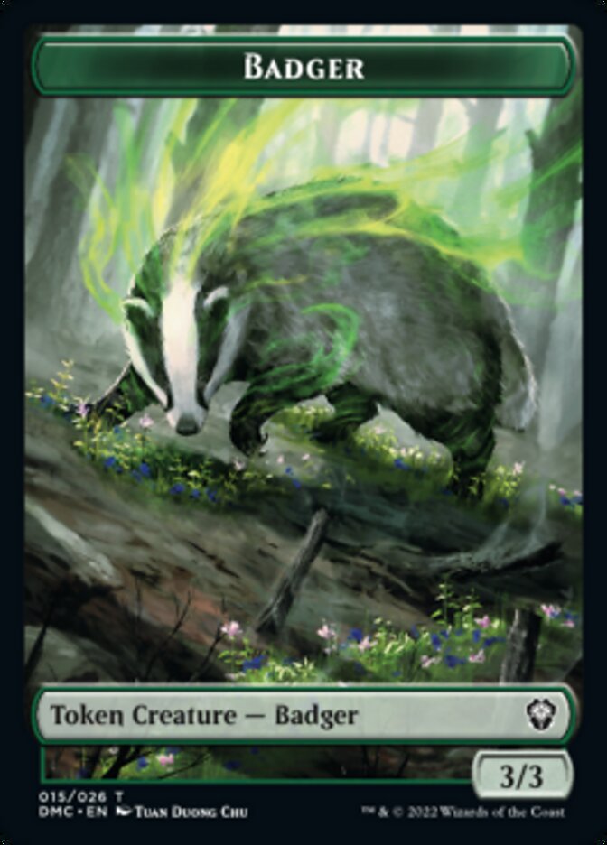 Saproling // Badger Double-sided Token [Dominaria United Tokens] | Eastridge Sports Cards & Games
