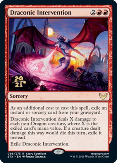 Draconic Intervention [Strixhaven: School of Mages Prerelease Promos] | Eastridge Sports Cards & Games