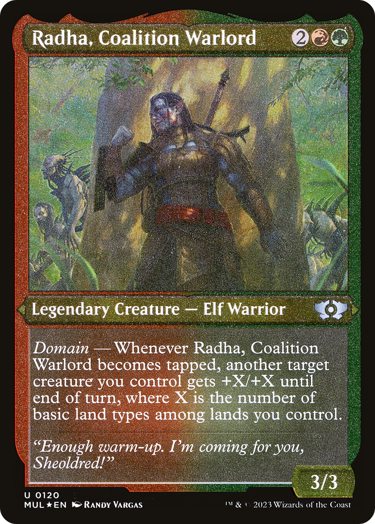 Radha, Coalition Warlord (Foil Etched) [Multiverse Legends] | Eastridge Sports Cards & Games