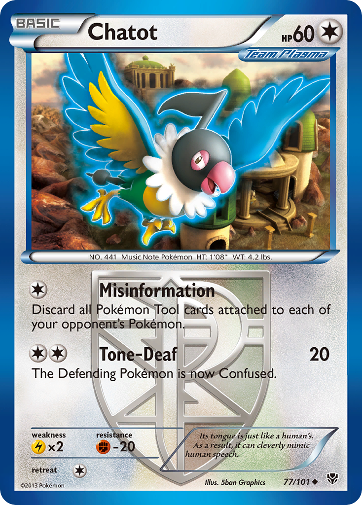 Chatot (77/101) [Black & White: Plasma Blast] | Eastridge Sports Cards & Games