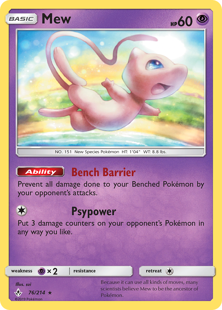 Mew (76/214) [Sun & Moon: Unbroken Bonds] | Eastridge Sports Cards & Games