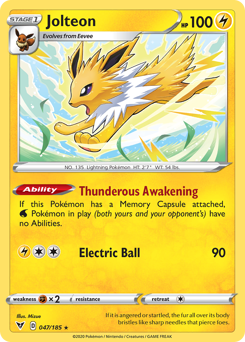 Jolteon (047/185) [Sword & Shield: Vivid Voltage] | Eastridge Sports Cards & Games