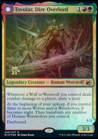 Tovolar, Dire Overlord // Tovolar, the Midnight Scourge [Innistrad: Midnight Hunt Prerelease Promos] | Eastridge Sports Cards & Games