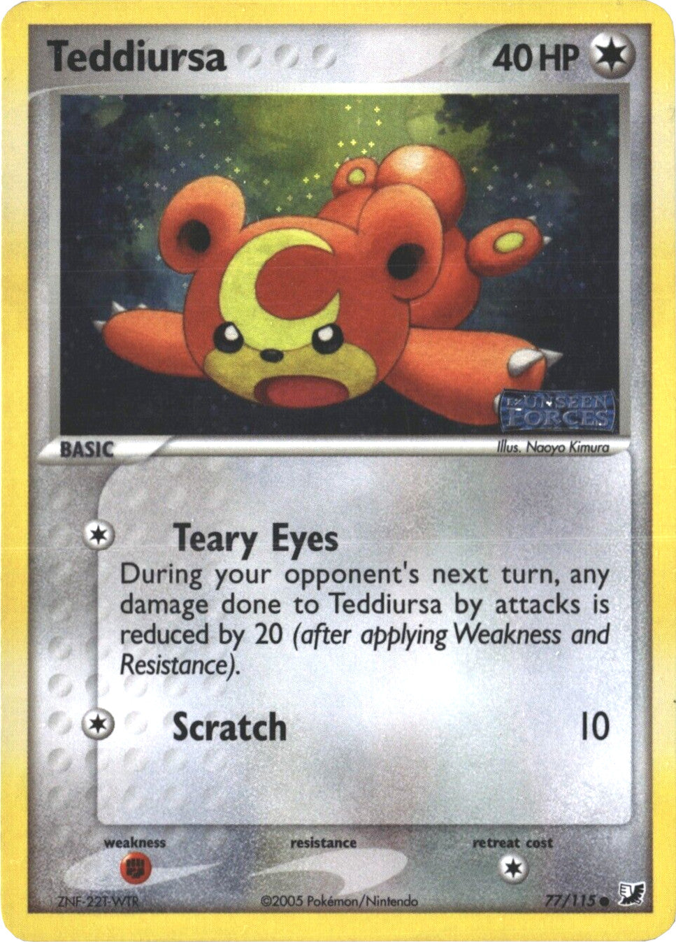 Teddiursa (77/115) (Stamped) [EX: Unseen Forces] | Eastridge Sports Cards & Games