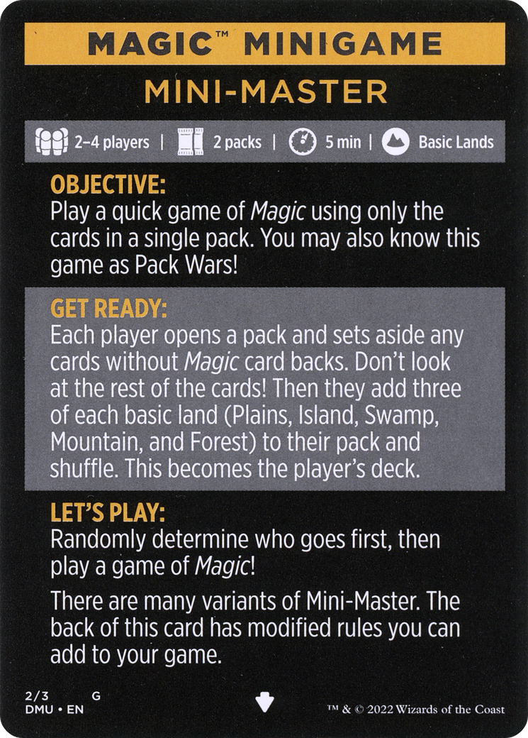 Mini-Master (Magic Minigame) [Commander Legends: Battle for Baldur's Gate Minigame] | Eastridge Sports Cards & Games