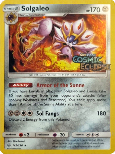 Solgaleo (142/236) (Cosmos Holo) [Sun & Moon: Cosmic Eclipse] | Eastridge Sports Cards & Games