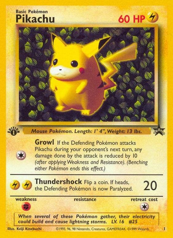 Pikachu (1) (1st Edition Misprint Promo) [Wizards of the Coast: Black Star Promos] | Eastridge Sports Cards & Games