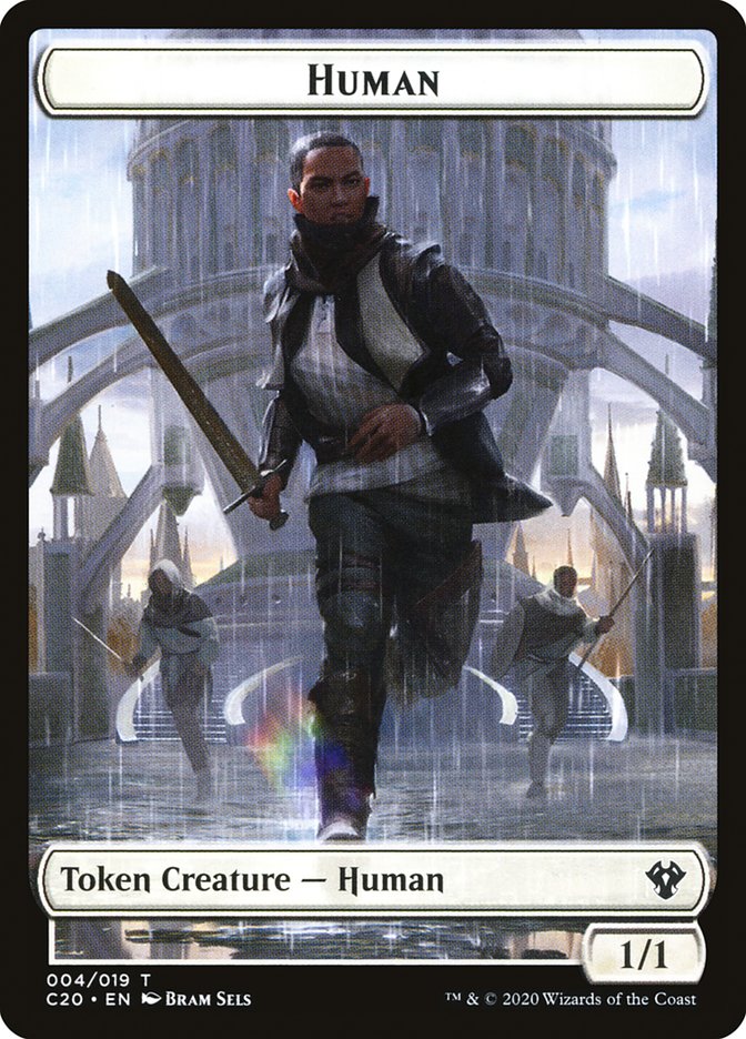 Human // Treasure Double-sided Token [Commander 2020 Tokens] | Eastridge Sports Cards & Games