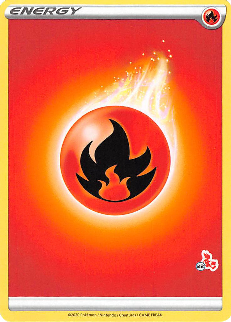 Fire Energy (Cinderace Stamp #22) [Battle Academy 2022] | Eastridge Sports Cards & Games