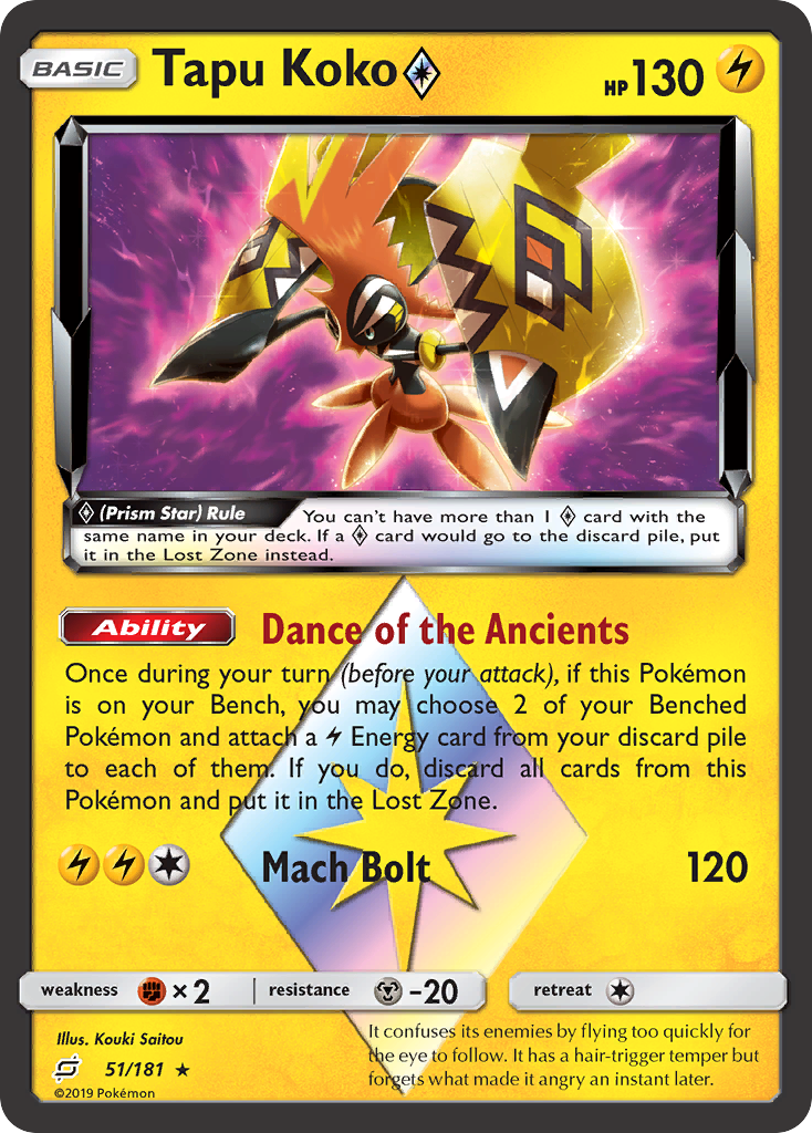 Tapu Koko (51/181) (Prism Star) [Sun & Moon: Team Up] | Eastridge Sports Cards & Games