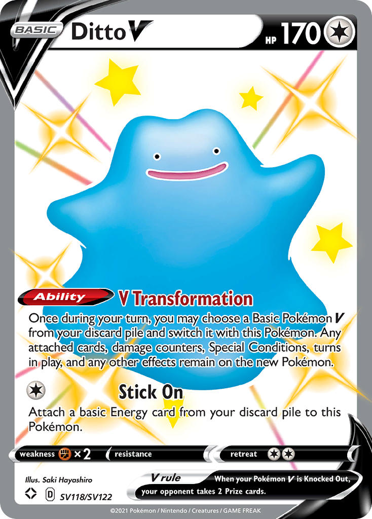 Ditto V (SV118/SV122) [Sword & Shield: Shining Fates] | Eastridge Sports Cards & Games