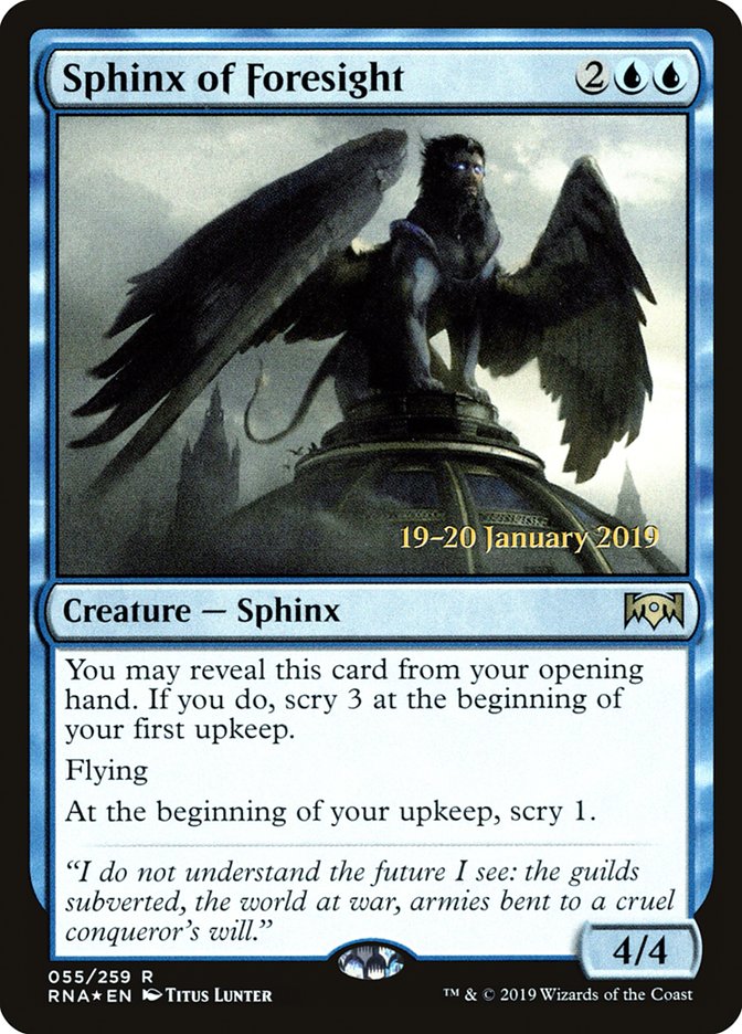Sphinx of Foresight [Ravnica Allegiance Prerelease Promos] | Eastridge Sports Cards & Games