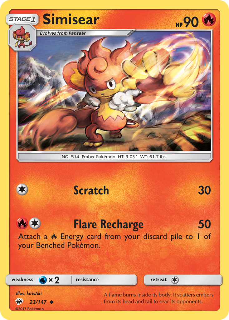 Simisear (23/147) [Sun & Moon: Burning Shadows] | Eastridge Sports Cards & Games