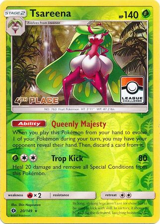 Tsareena (20/149) (League 4th Place) [Sun & Moon: Base Set] | Eastridge Sports Cards & Games