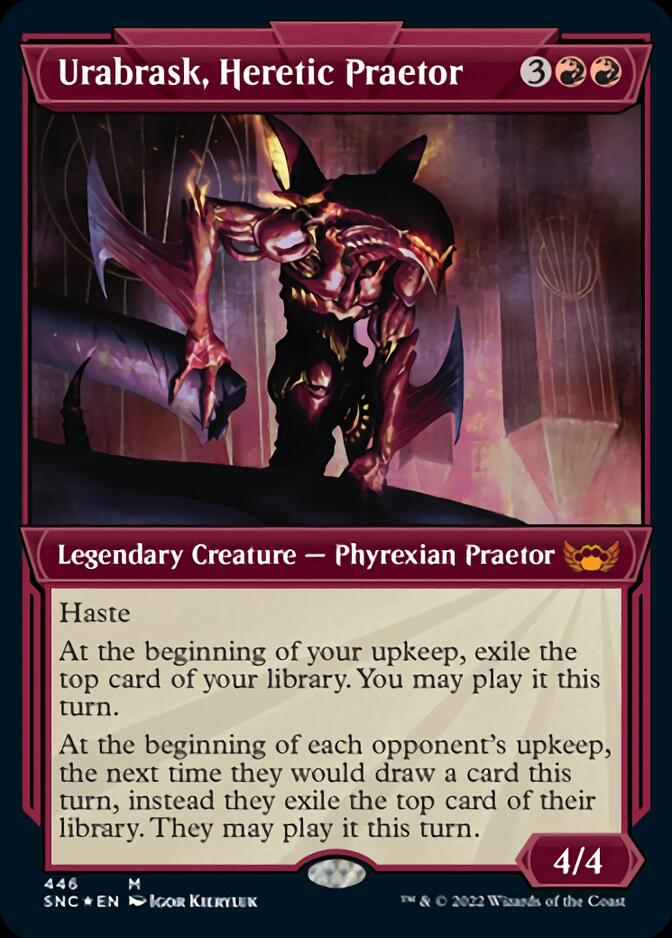 Urabrask, Heretic Praetor (Showcase Art Deco Foil Etched) [Streets of New Capenna] | Eastridge Sports Cards & Games