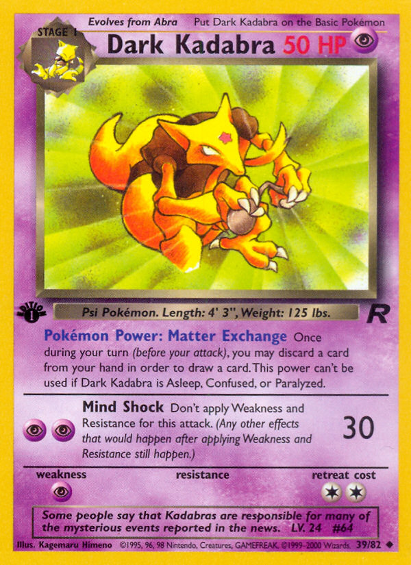 Dark Kadabra (39/82) [Team Rocket 1st Edition] | Eastridge Sports Cards & Games