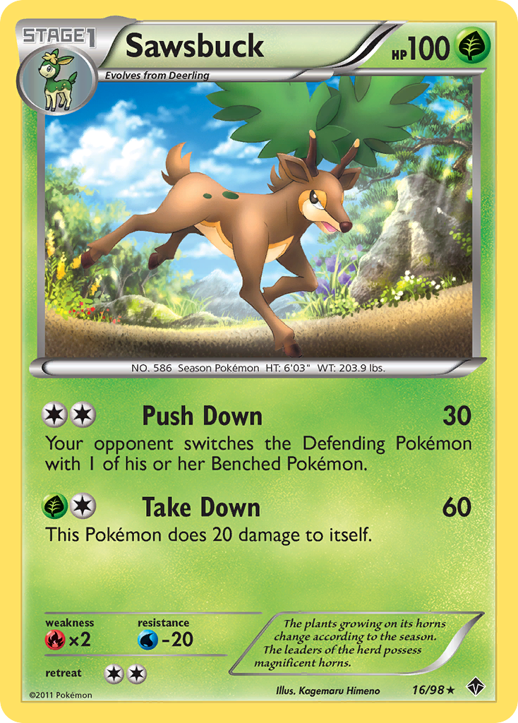 Sawsbuck (16/98) [Black & White: Emerging Powers] | Eastridge Sports Cards & Games