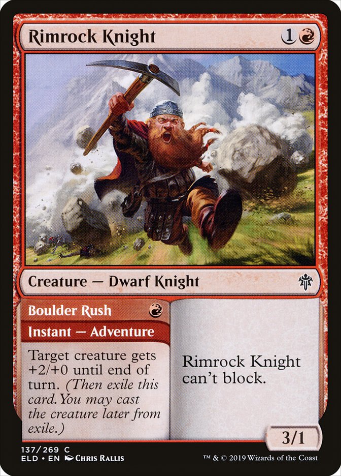 Rimrock Knight // Boulder Rush [Throne of Eldraine] | Eastridge Sports Cards & Games