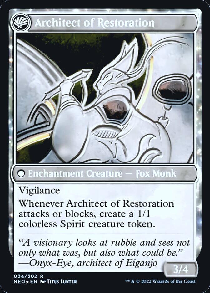 The Restoration of Eiganjo // Architect of Restoration [Kamigawa: Neon Dynasty Prerelease Promos] | Eastridge Sports Cards & Games