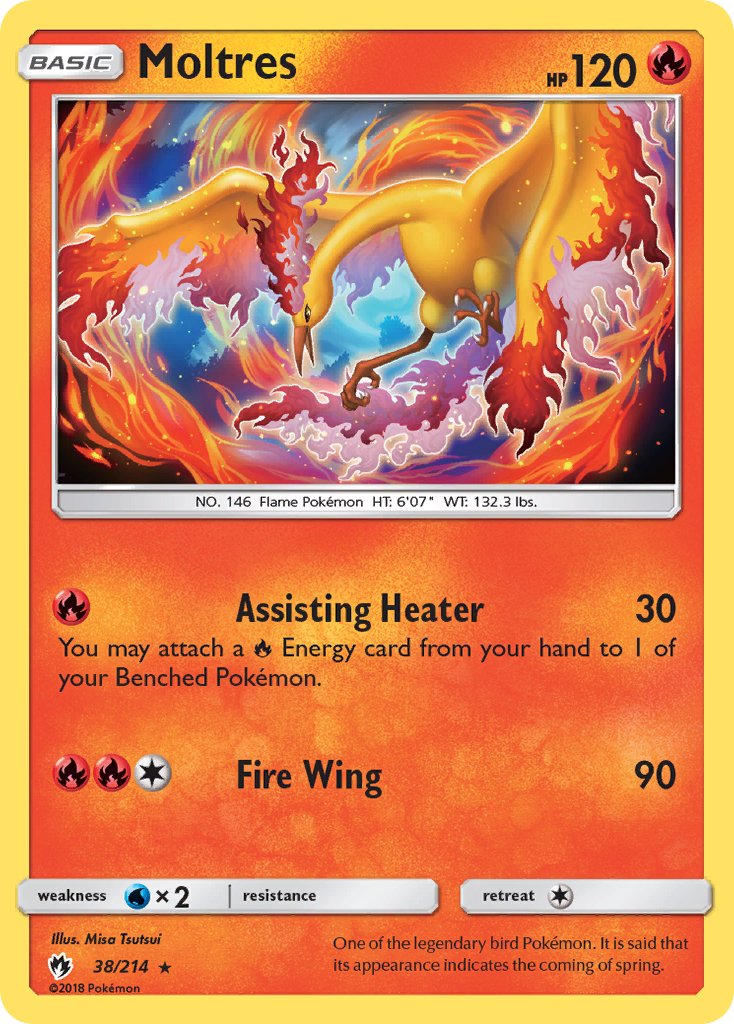 Moltres (38/214) (Let's Play, Eevee) Cracked Ice Holo) (Theme Deck Exclusive) [Sun & Moon: Lost Thunder] | Eastridge Sports Cards & Games