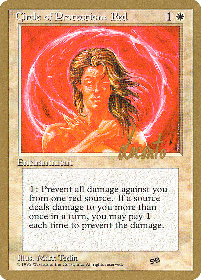 Circle of Protection: Red (Michael Loconto) (SB) (4ED) [Pro Tour Collector Set] | Eastridge Sports Cards & Games