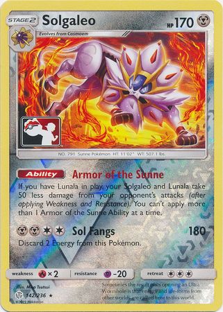 Solgaleo (142/236) (Pokemon Club Special Print) [Sun & Moon: Cosmic Eclipse] | Eastridge Sports Cards & Games