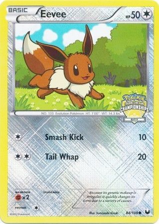 Eevee (84/108) (City Championship Promo) [Black & White: Dark Explorers] | Eastridge Sports Cards & Games