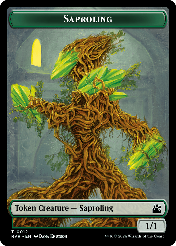 Saproling // Dragon Double-Sided Token [Ravnica Remastered Tokens] | Eastridge Sports Cards & Games