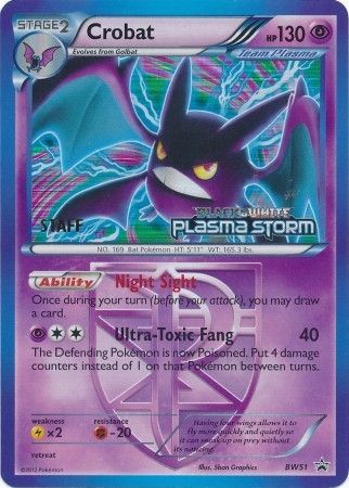 Crobat Team Plasma (BW51) (Staff Prerelease Promo) [Black & White: Black Star Promos] | Eastridge Sports Cards & Games