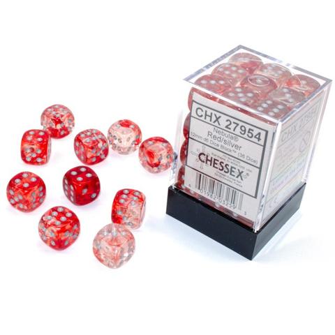 CHESSEX BOREALIS 36D6 Red / Silver 12MM (CHX27954) | Eastridge Sports Cards & Games