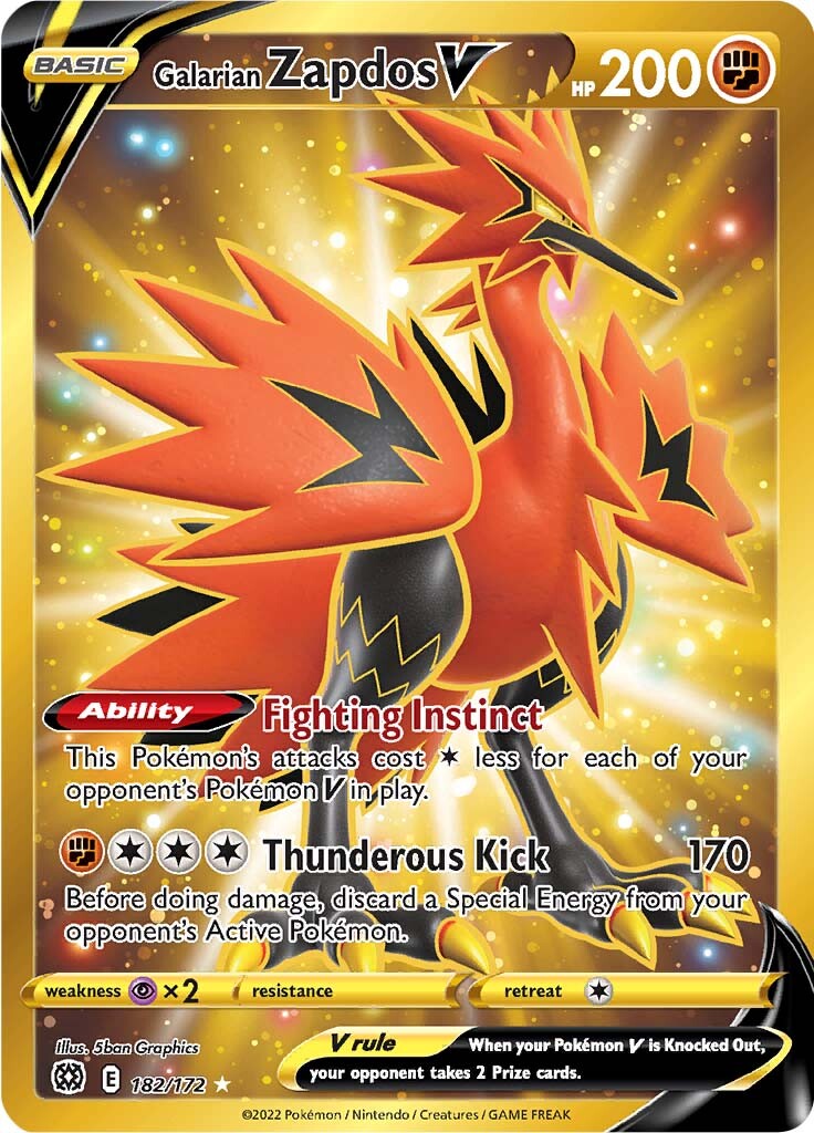 Galarian Zapdos V (182/172) [Sword & Shield: Brilliant Stars] | Eastridge Sports Cards & Games