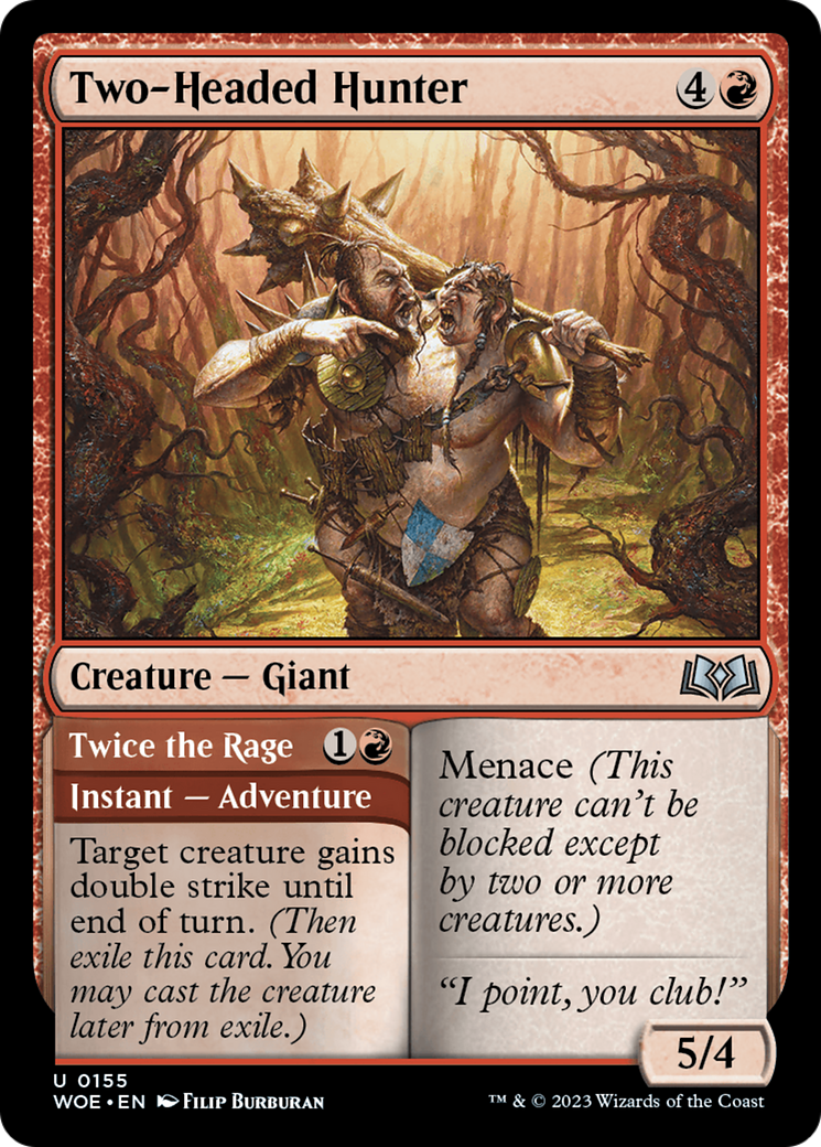 Two-Headed Hunter // Twice the Rage [Wilds of Eldraine] | Eastridge Sports Cards & Games