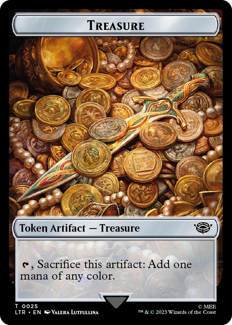 Treasure // Food (0024) Double-Sided Token (Surge Foil) [The Lord of the Rings: Tales of Middle-Earth Tokens] | Eastridge Sports Cards & Games