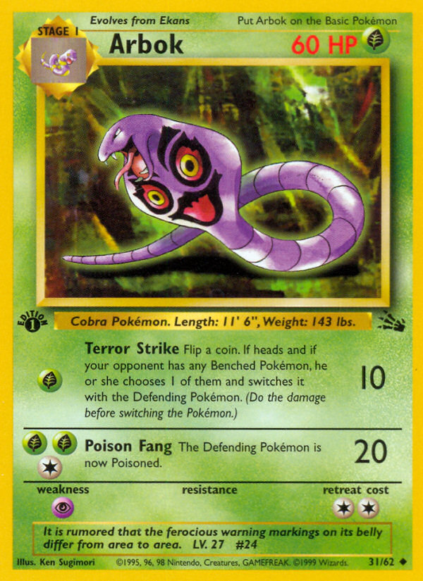 Arbok (31/62) [Fossil 1st Edition] | Eastridge Sports Cards & Games