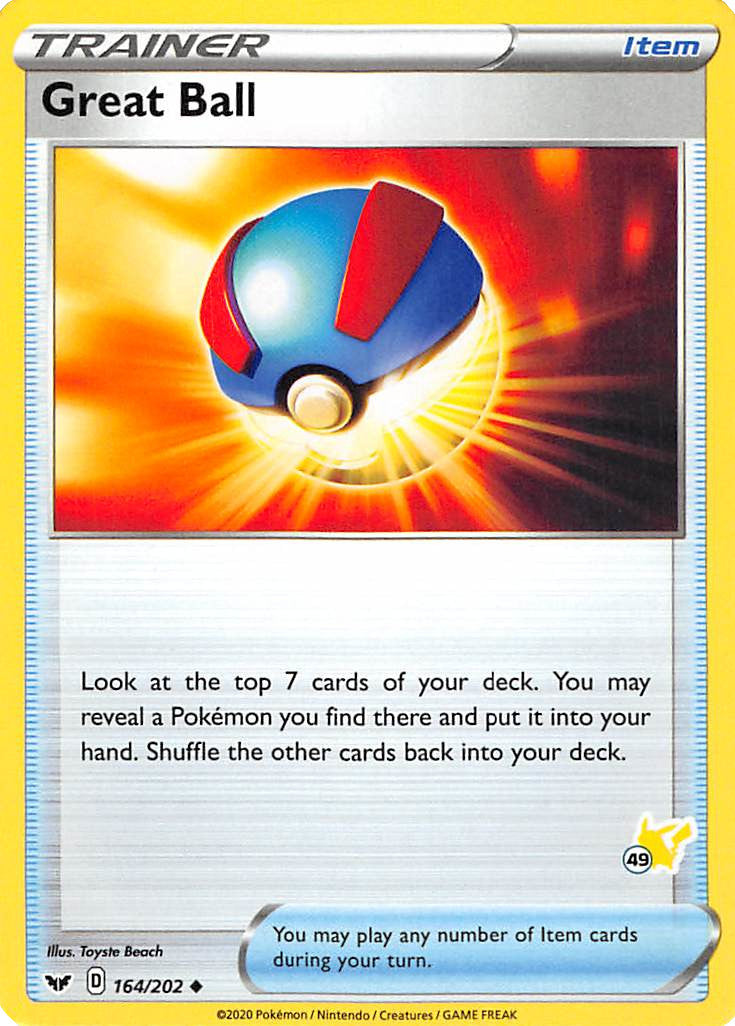 Great Ball (164/202) (Pikachu Stamp #49) [Battle Academy 2022] | Eastridge Sports Cards & Games